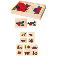 Дървена геометрична мозайка в кутия 148 ел, Детска градина