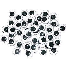 Движещи се очички 18 мм, черно/бяло 50 бр, Рисуване и моделиране