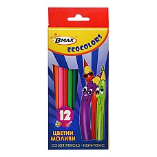 Цветни моливи ECOCOLOR 12 цвята , Рисуване и моделиране