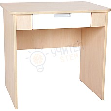 Бюро с широко чекмедже - Quadro, бяло / кленово - бяло, Оборудване и мебели
