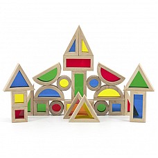 Дървени цветни блокове Комплект от 24 елемента, Детска градина