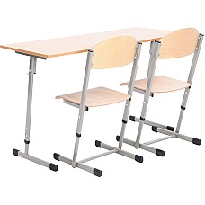 2-местна Т маса с Т столове размер 5-6 алуминий